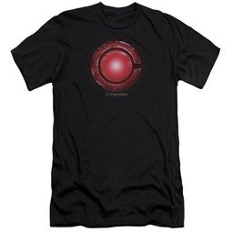 Justice League Movie Slim Fit Shirt Cyborg Logo Black T-Shirt