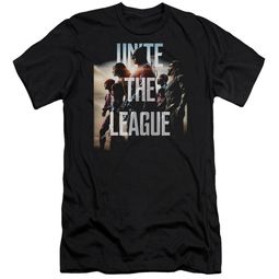 Justice League Movie Slim Fit Shirt Dawn Unite the League Black Tee