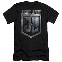 Justice League Movie Slim Fit Shirt Shield Logo Black T-Shirt Justice League Movie Slim Fit Shirt Shield Logo Black T-Shirt