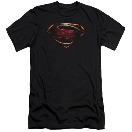 Justice League Movie Slim Fit Shirt Superman Logo Black T-Shirt