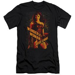 Justice League Movie Slim Fit Shirt Wonder Woman Black T-Shirt Justice League Movie Slim Fit Shirt Wonder Woman Black T-Shirt