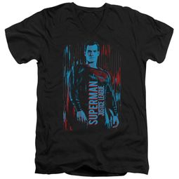 Justice League Movie Slim Fit V-Neck Shirt Superman Black T-Shirt