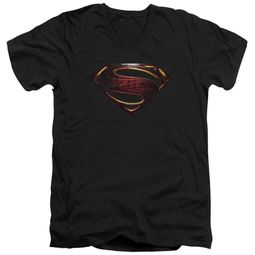 Justice League Movie Slim Fit V-Neck Shirt Superman Logo Black T-Shirt Justice League Movie Slim Fit V-Neck Shirt Superman Logo Black T-Shirt