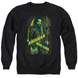 Justice League Movie Sweatshirt Aquaman Adult Black Sweat Shirt