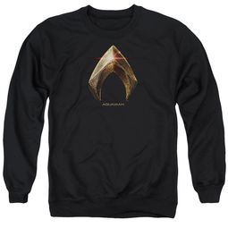 Justice League Movie Sweatshirt Aquaman Logo Adult Black Sweat Shirt