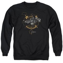 Justice League Movie Sweatshirt Batmobile Adult Black Sweat Shirt
