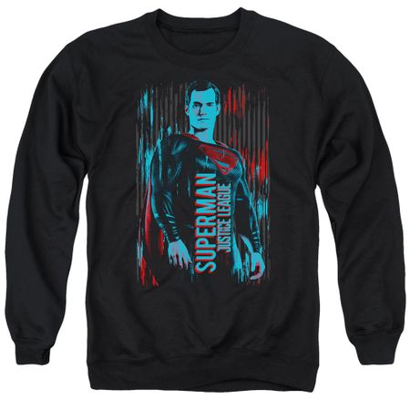 Justice League Movie Sweatshirt Superman Adult Black Sweat Shirt