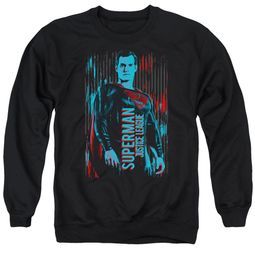 Justice League Movie Sweatshirt Superman Adult Black Sweat Shirt