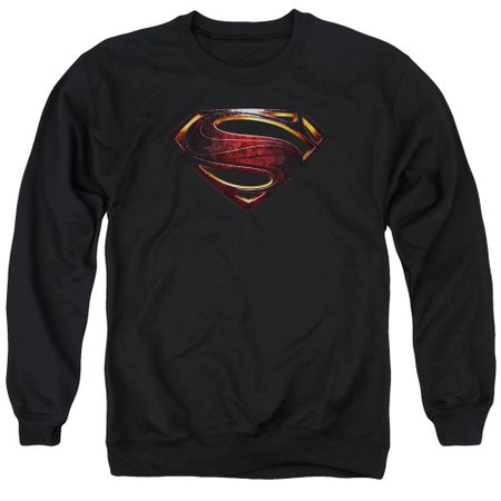 Justice League Movie Sweatshirt Superman Logo Adult Black Sweat Shirt