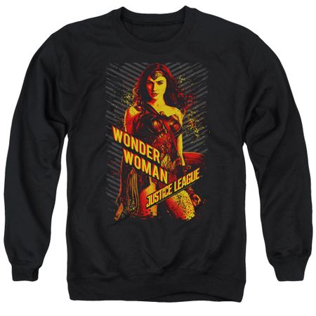 Justice League Movie Sweatshirt Wonder Woman Adult Black Sweat Shirt