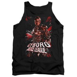 Justice League Movie Tank Top Cyborg Profile Black Tanktop