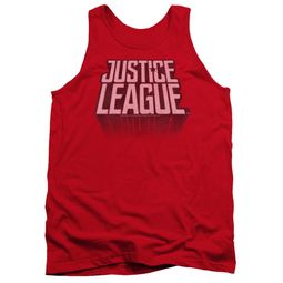 Justice League Movie Tank Top Distressed Logo Red Tanktop