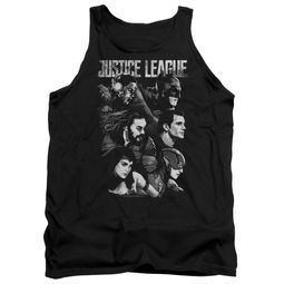 Justice League Movie Tank Top Pushing Forward Black Tanktop