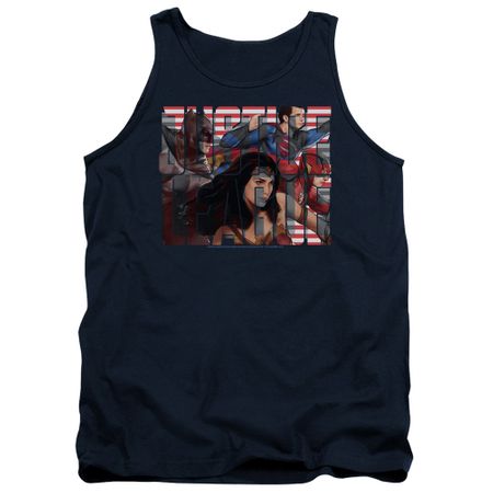 Justice League Movie Tank Top Rally Navy Tanktop