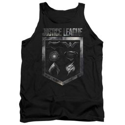 Justice League Movie Tank Top Shield of Emblems Black Tanktop Justice League Movie Tank Top Shield of Emblems Black Tanktop