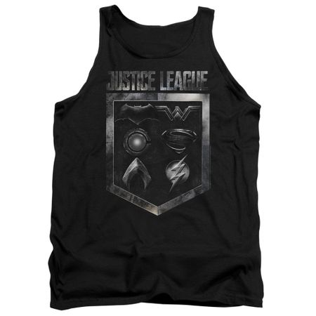 Justice League Movie Tank Top Shield of Emblems Black Tanktop