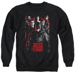 Justice League Movie The League Red Glow Adult Black Sweatshirt Justice League Movie The League Red Glow Adult Black Sweatshirt