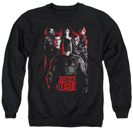 Justice League Movie The League Red Glow Adult Black Sweatshirt