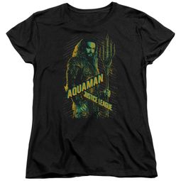 Justice League Movie Womens Shirt Aquaman Black T-Shirt