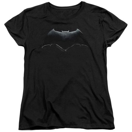 Justice League Movie Womens Shirt Batman Logo Black T-Shirt