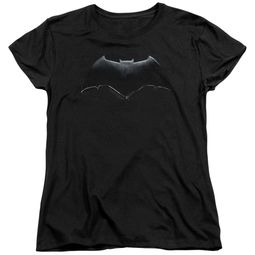Justice League Movie Womens Shirt Batman Logo Black T-Shirt Justice League Movie Womens Shirt Batman Logo Black T-Shirt