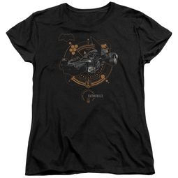 Justice League Movie Womens Shirt Batmobile Black T-Shirt