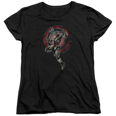 Justice League Movie Womens Shirt Cyborg Black T-Shirt