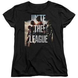 Justice League Movie Womens Shirt Dawn Unite the League Black T-Shirt