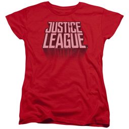 Justice League Movie Womens Shirt Distressed Logo Red T-Shirt