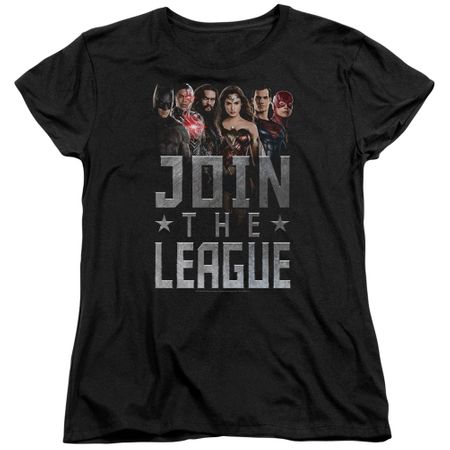 Justice League Movie Womens Shirt Join The League Black T-Shirt