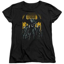 Justice League Movie Womens Shirt Stand Up To Evil Black T-Shirt Justice League Movie Womens Shirt Stand Up To Evil Black T-Shirt