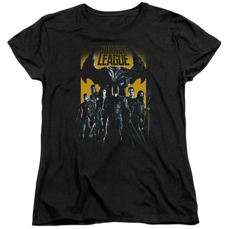 Justice League Movie Womens Shirt Stand Up To Evil Black T-Shirt