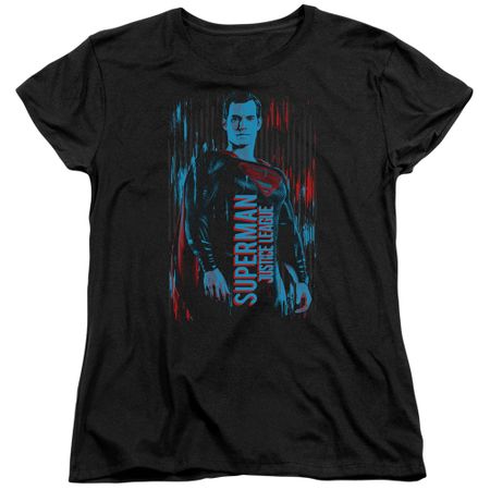 Justice League Movie Womens Shirt Superman Black T-Shirt