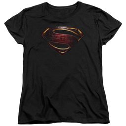 Justice League Movie Womens Shirt Superman Logo Black T-Shirt Justice League Movie Womens Shirt Superman Logo Black T-Shirt