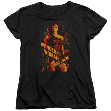 Justice League Movie Womens Shirt Wonder Woman Black T-Shirt