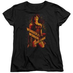 Justice League Movie Womens Shirt Wonder Woman Black T-Shirt Justice League Movie Womens Shirt Wonder Woman Black T-Shirt