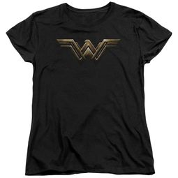Justice League Movie Womens Shirt Wonder Woman Logo Black T-Shirt Justice League Movie Womens Shirt Wonder Woman Logo Black T-Shirt