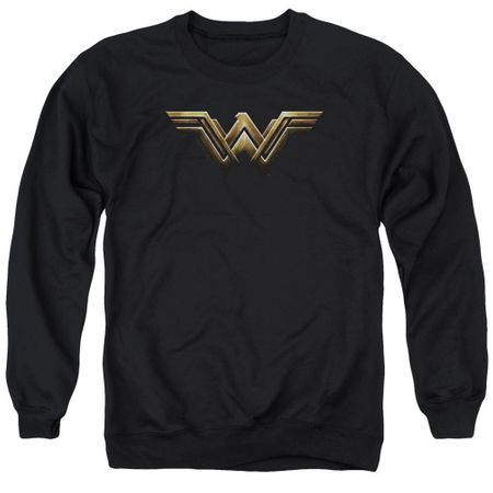 Justice League Movie Wonder Woman Logo Adult Black Sweatshirt