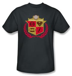 Justice League Superheroes T-shirt - Defenders Adult Charcoal Tee