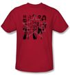 Justice League Superheroes T-shirt - Five Stars Adult Red Tee