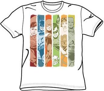 Justice League T-shirt - Columns DC Comics Adult White Tee