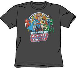 Justice League T-shirt Come Join The Justice League Charcoal Tee