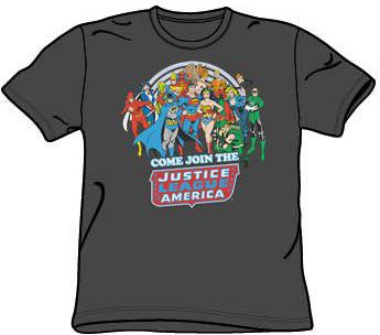 Justice League T-shirt Come Join The Justice League Charcoal Tee