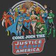 Justice League T-shirt Come Join The Justice League Charcoal Tee
