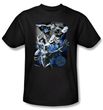 Justice League T-shirt Galactic Attack Nebula Black Tee