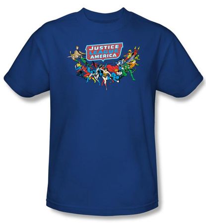 Justice League T-shirt Here They Come Royal Blue Tee