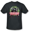 Justice League T-shirt - JLA Trio Adult Charcoal Gray Tee
