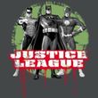 Justice League T-shirt - JLA Trio Adult Charcoal Gray Tee