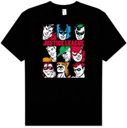 Justice League T-shirt - Nine Blocks Adult Black Tee