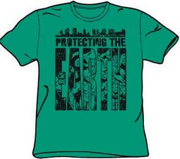 Justice League T-shirt - Protecting The Earth Adult Kelly Green Tee
